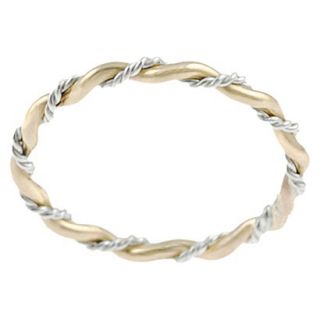 Tressa Collection Sterling Silver and Goldfill Twist Ring   Gold 5