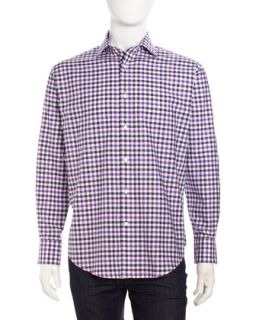 Gingham Sport Shirt, Purple