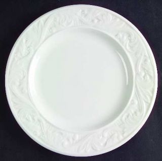 Lenox China Damasse (No Trim) Salad Plate, Fine China Dinnerware   White Linen,