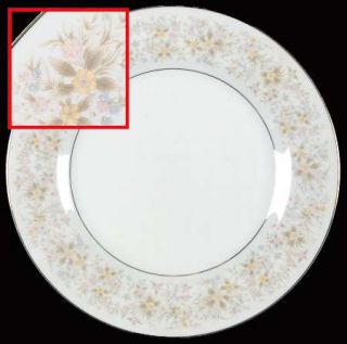 Nitto Alexis Dinner Plate, Fine China Dinnerware   Yellow,Pink,Blue Flowers On R