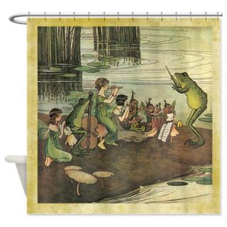  Frog Directing Fairy Children Orchestra Shower Cur  Use code FREECART at Checkout