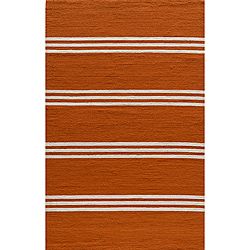 Indoor/outdoor South Beach Orange Striped Rug (5 X 8)