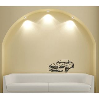 Sporty Convertible Car Vinyl Wall Art Decal (Glossy blackDimensions 25 inches wide x 35 inches long )