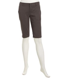 Lightweight Twill Bermuda Shorts, Charcoal