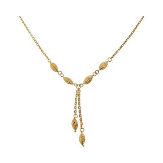 14K Gold Plated Sterling Silver Beaded Drop Necklace, Womens