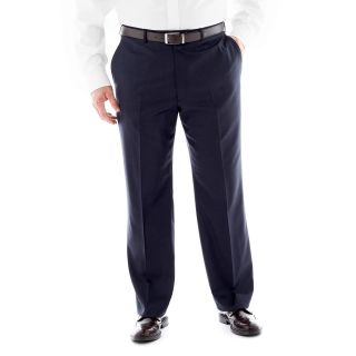 CLAIBORNE Navy Sharkskin Flat Front Suit Pants   Big and Tall, Mens