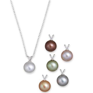9 10mm Cultured Freshwater Pearl Pendant Set, .925/cfprl 6pc Pd, Womens