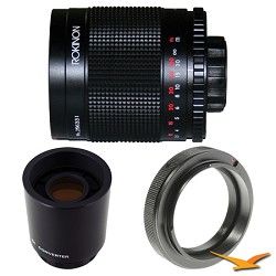 Rokinon 500M / 1000mm f/8.0 Mirror Lens for Sony Alpha / Minolta with 2x Multipl