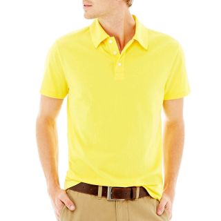 Solid Jersey Polo Shirt, Lemon, Mens
