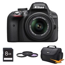 Nikon D3300 DSLR 24.2 MP HD 1080p Camera with 18 55mm Lens Black Kit