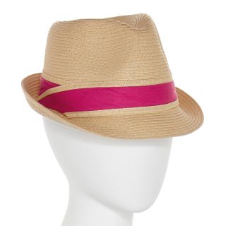 MIXIT Mixit Straw Fedora Hat, Pink, Womens