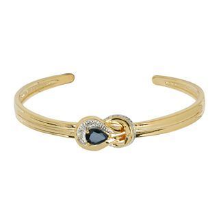 Bridge Jewelry Sapphire & Diamond Accent Cuff Bracelet