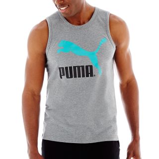 Puma Logo Tank, Grey, Mens