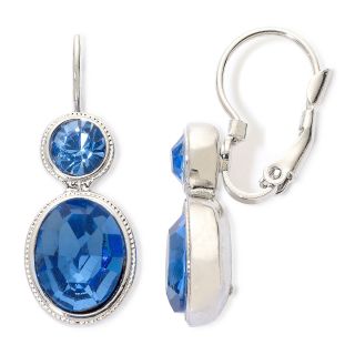 MONET JEWELRY Monet Silver Tone Blue Stones Double Drop Earrings