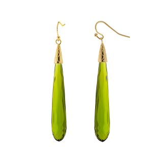ATHRA Green Resin Long Teardrop Earrings, Womens
