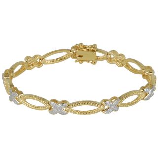 Bridge Jewelry Diamond Accent Bracelet 18K Gold Plated