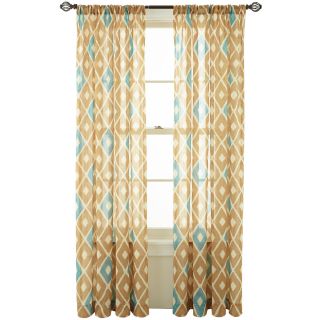 MARTHA STEWART MarthaWindow Paintwork Rod Pocket Sheer Panel, Linen