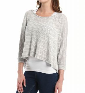 Beyond Yoga VS7205 Variegated Sweater Knit Draped Boatneck Pullover