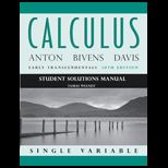 Calculus  Early Trans., Single  Student Solution Manual