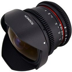 Rokinon HD 8mm T3.8 Ultra Wide Fisheye Cine Lens w/ Removable Hood f/ Nikon Moun