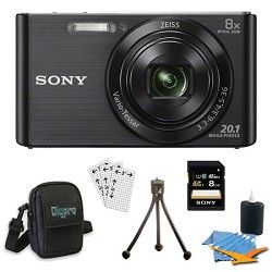 Sony DSC W830 Cyber shot Black Digital Camera 8GB Bundle