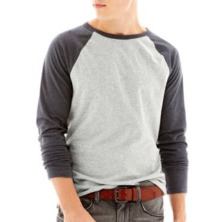 ARIZONA Long Sleeve Raglan Shirt, Charcoal, Mens