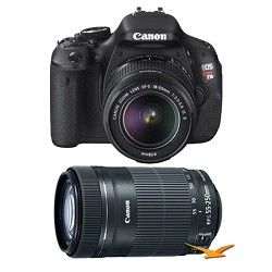 Canon EOS Rebel T3i 18mp DSLR Camera w/ 18 55mm and EF S 55 250mm IS STM Lens Bu
