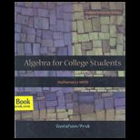 Algebra for College Students   With CD (Custom)