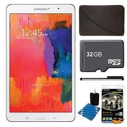Samsung Galaxy Tab Pro 8.4 White 16GB Tablet, 32GB Card, Headphones, and Case B