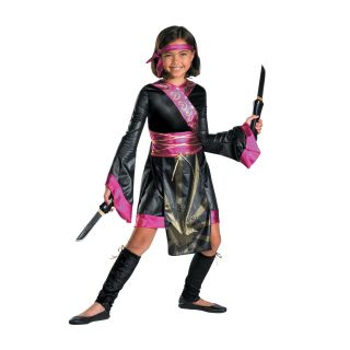 Dragon Ninja Child Costume, Black/Pink, Girls