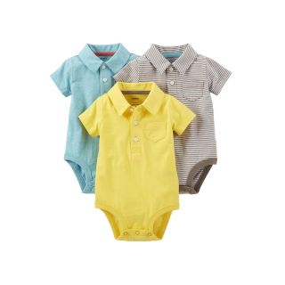 Carters Carter s 3 pk. Polo Bodysuits   Boys newborn 24m, Yellow, Yellow, Boys