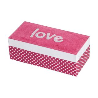 Mele & Co. Suzy Embroidered Love Hot Pink Jewelry Box