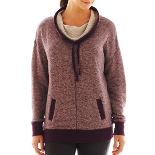 Xersion Cowlneck Sweatshirt   Talls, Bold Burgundy, Womens