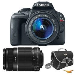 Canon EOS Rebel SL1 SLR Digital Camera EF S 18 55mm and 55 250mm Bundle