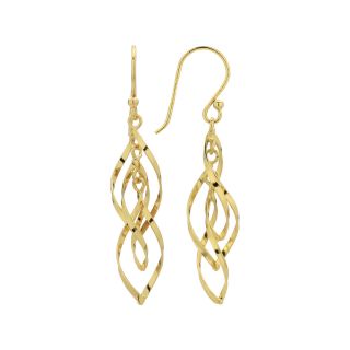 Bridge Jewelry Gold Plated Triple Twist Drop Earrings