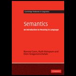 Semantics  Introduction to Meaning in Language