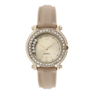 Womens Floating Stone Strap Watch, Natural