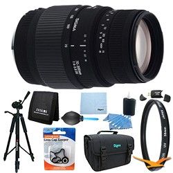 Sigma 70 300mm f/4 5.6 SLD DG Macro Lens for Nikon DSLRs Lens Kit Bundle