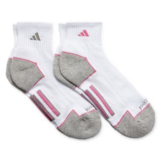 Adidas 2 pk. CLIMACOOL Quarter Socks, White/Pink, Womens