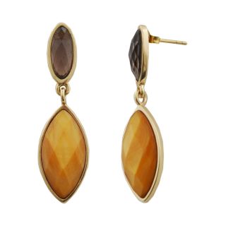 Art Smith by BARSE Smoky Quartz & Caramel Color Mother Of Pearl Earrings, Womens
