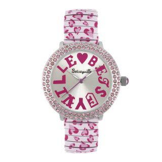 BETSEYVILLE Womens Crystal Accent Watch, Pink