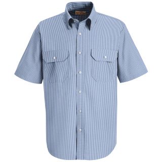 Red Kap Deluxe Uniform Shirt Big and Tall, Blue/White, Mens