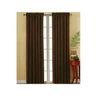 Eclipse Faux Suede Rod Pocket Blackout Curtain Panel, Chocolate (Brown)