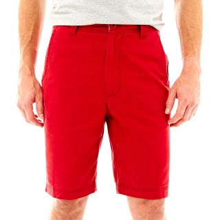 St. Johns Bay Flat Front Shorts, Red, Mens
