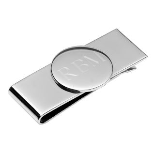 Stainless Steel Engravable Money Clip, Silver, Mens