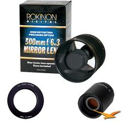 Rokinon 500mm F6.3 Mirror Lens for Olympus Micro 4/3 with 2x Multiplier (Black)