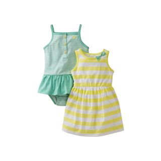 Carters Striped Dress and Sunsuit   Girls newborn 24m, Yellow, Yellow, Girls
