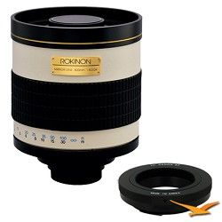 Rokinon 800mm F8.0 Mirror Lens for Canon EOS (White Body)   800M + T2 EOS