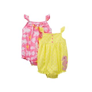 Carters Seahorse 2 pk. Sunsuits   Girls newborn 24m, Yellow, Yellow, Girls