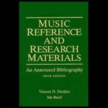 Music Reference and Research Materials  An Annotated Bibliography